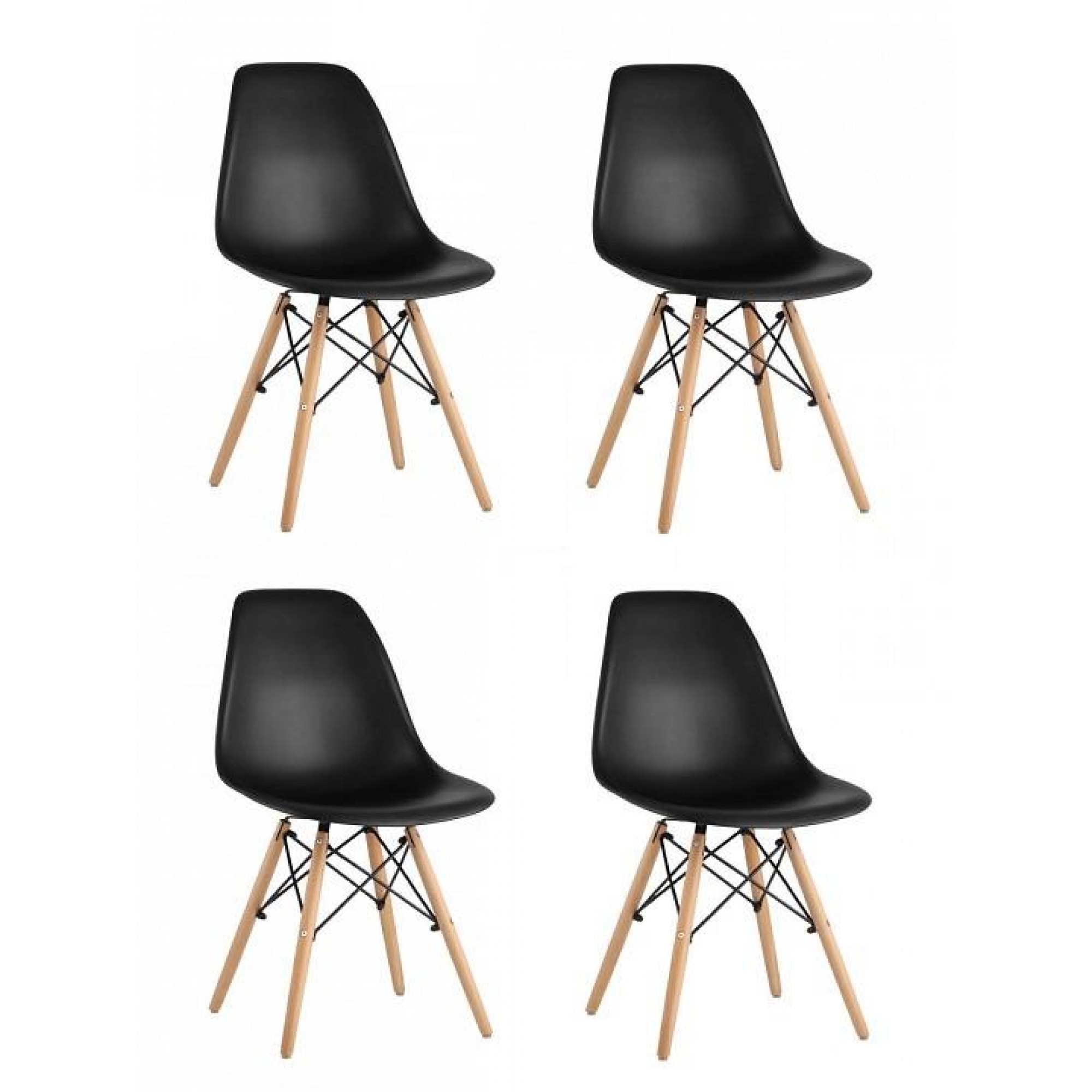 Набор из 4 стульев Eames    SGR_8056PP-BLACK-X4