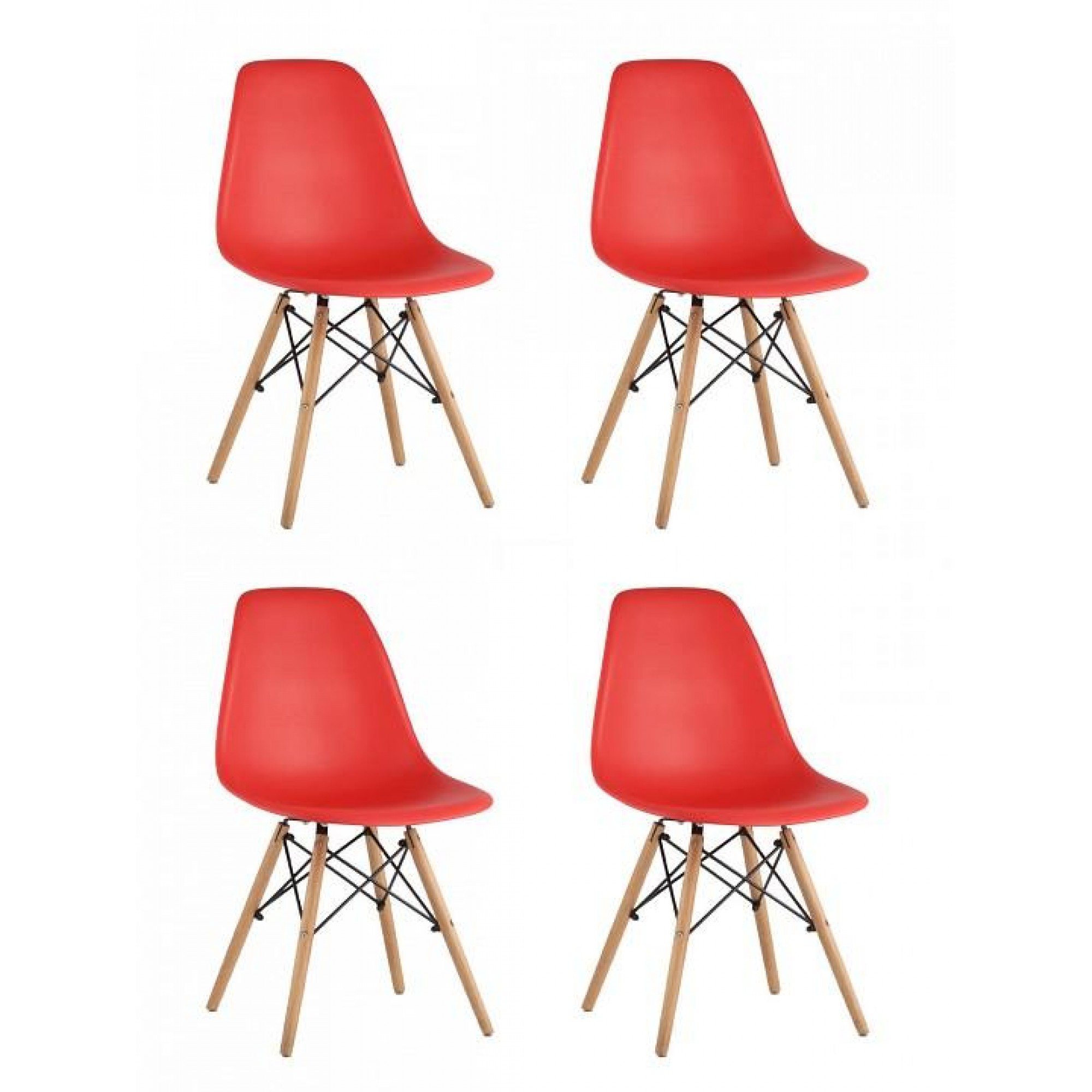 Набор из 4 стульев Eames    SGR_8056PP-RED-X4