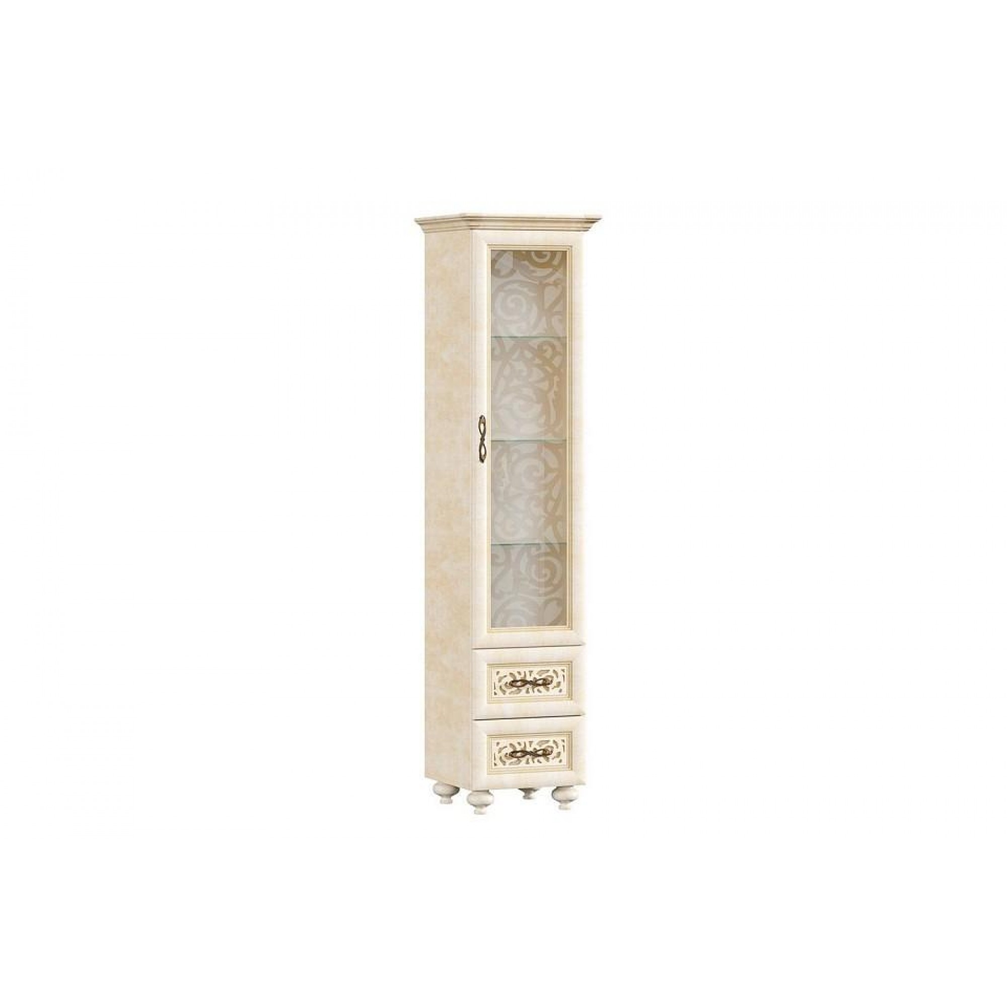 Шкаф-витрина Александрия древесина коричневая нейтральная тик 534x500x2125(LD_44087)