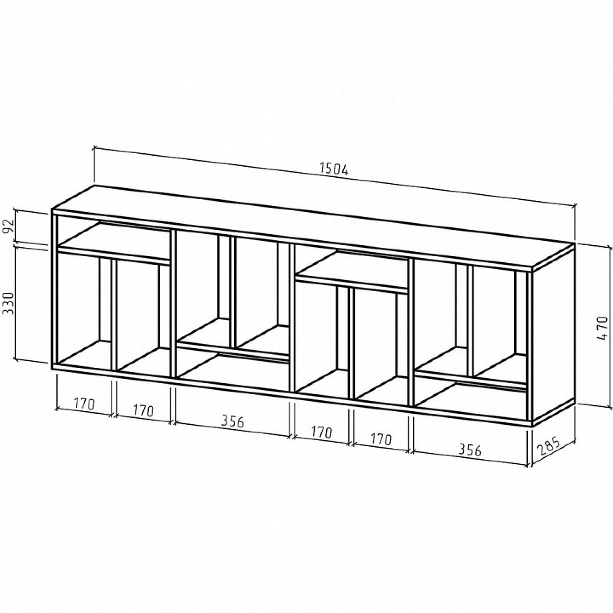 Полка книжная Офис-3    MAS_PNOF-3-DAT