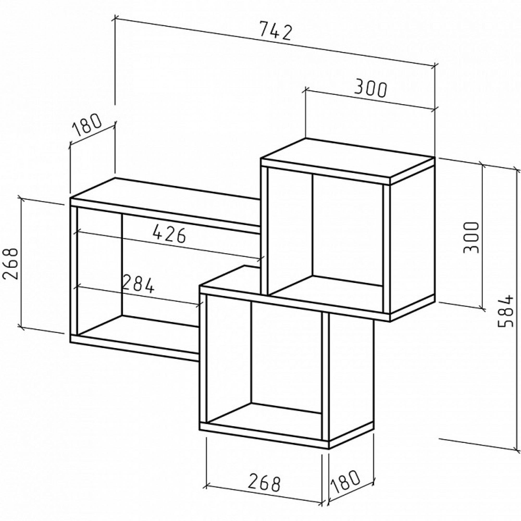 Полка книжная Флэш-4    MAS_PNFL-4-DM