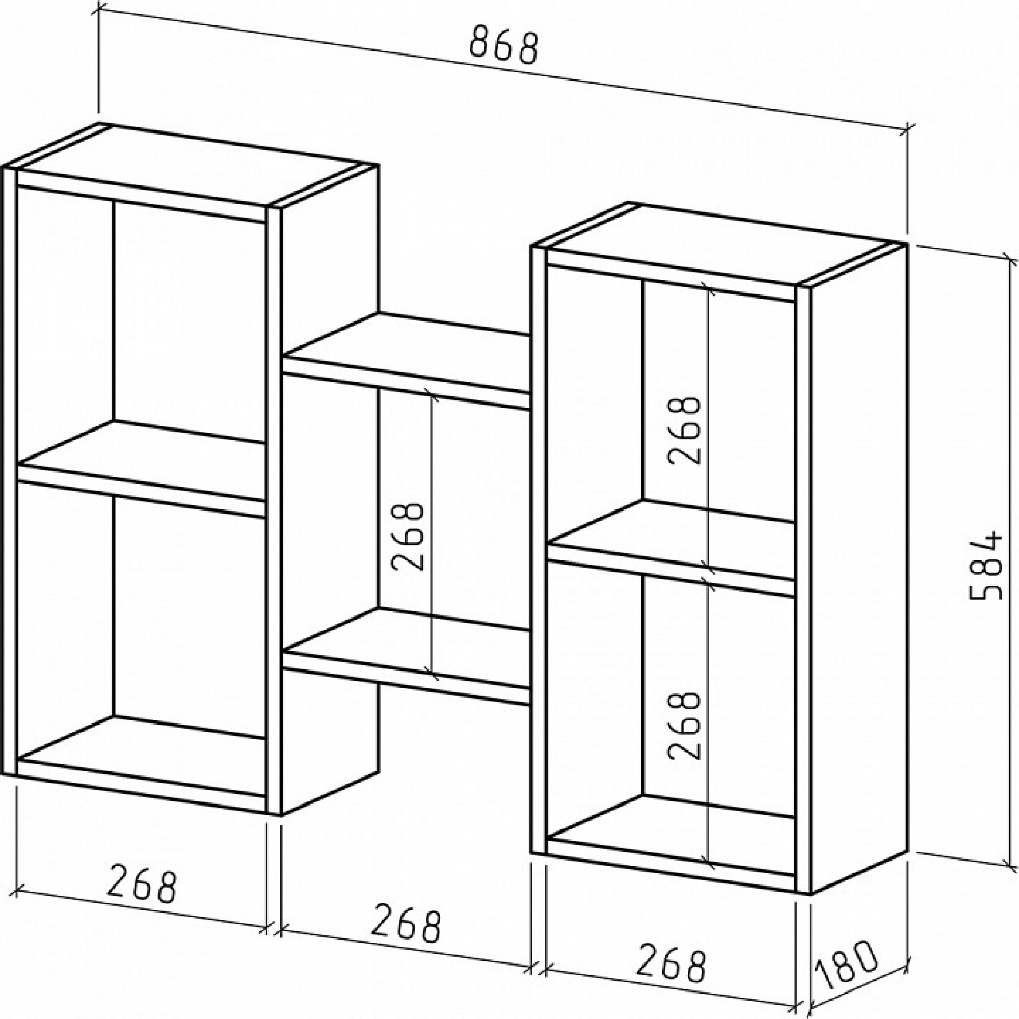 Полка книжная Флэш-10    MAS_PNFL-10-BEL