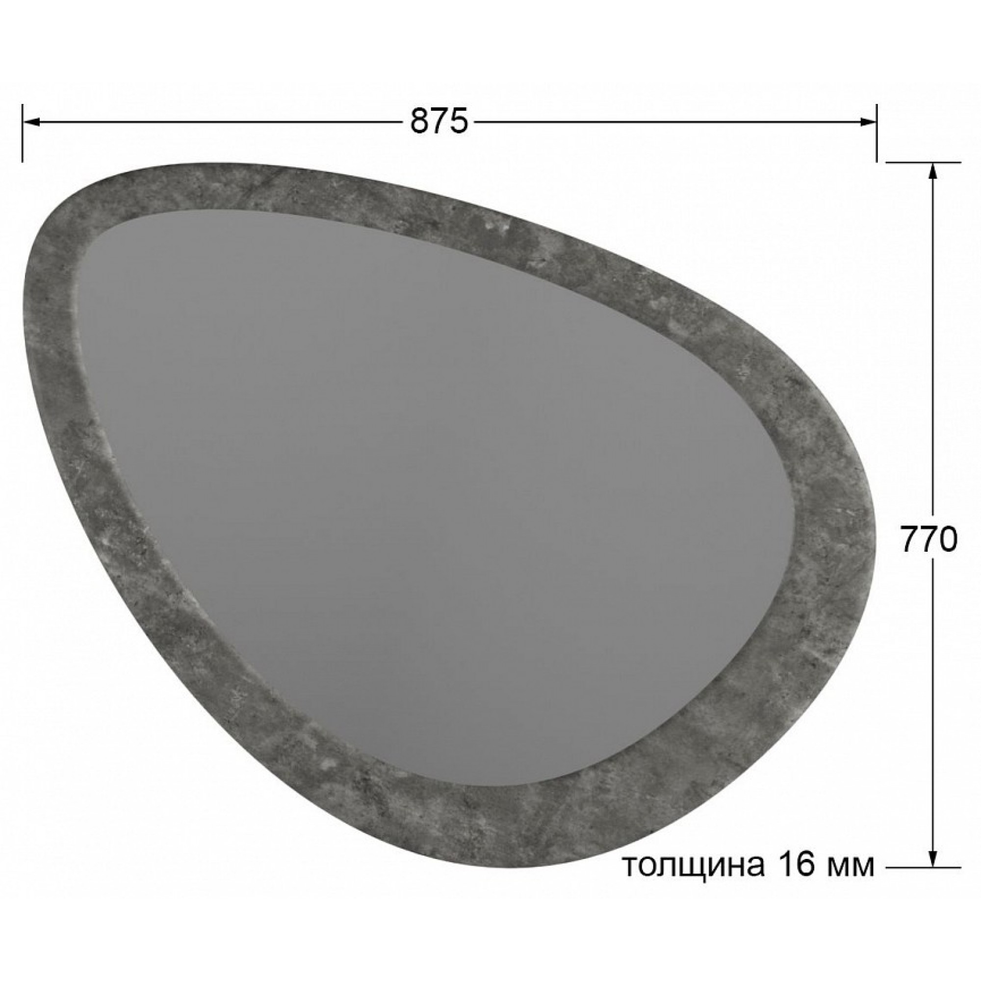 Зеркало настенное Телфорд вью серый 875x770x16(KLF_9348732906)