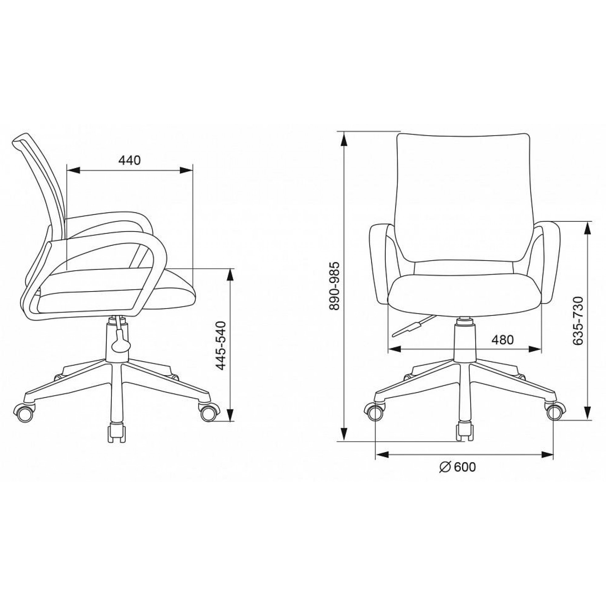 Кресло компьютерное KD-W4 голубой 580x440x890-985(BUR_1623216)