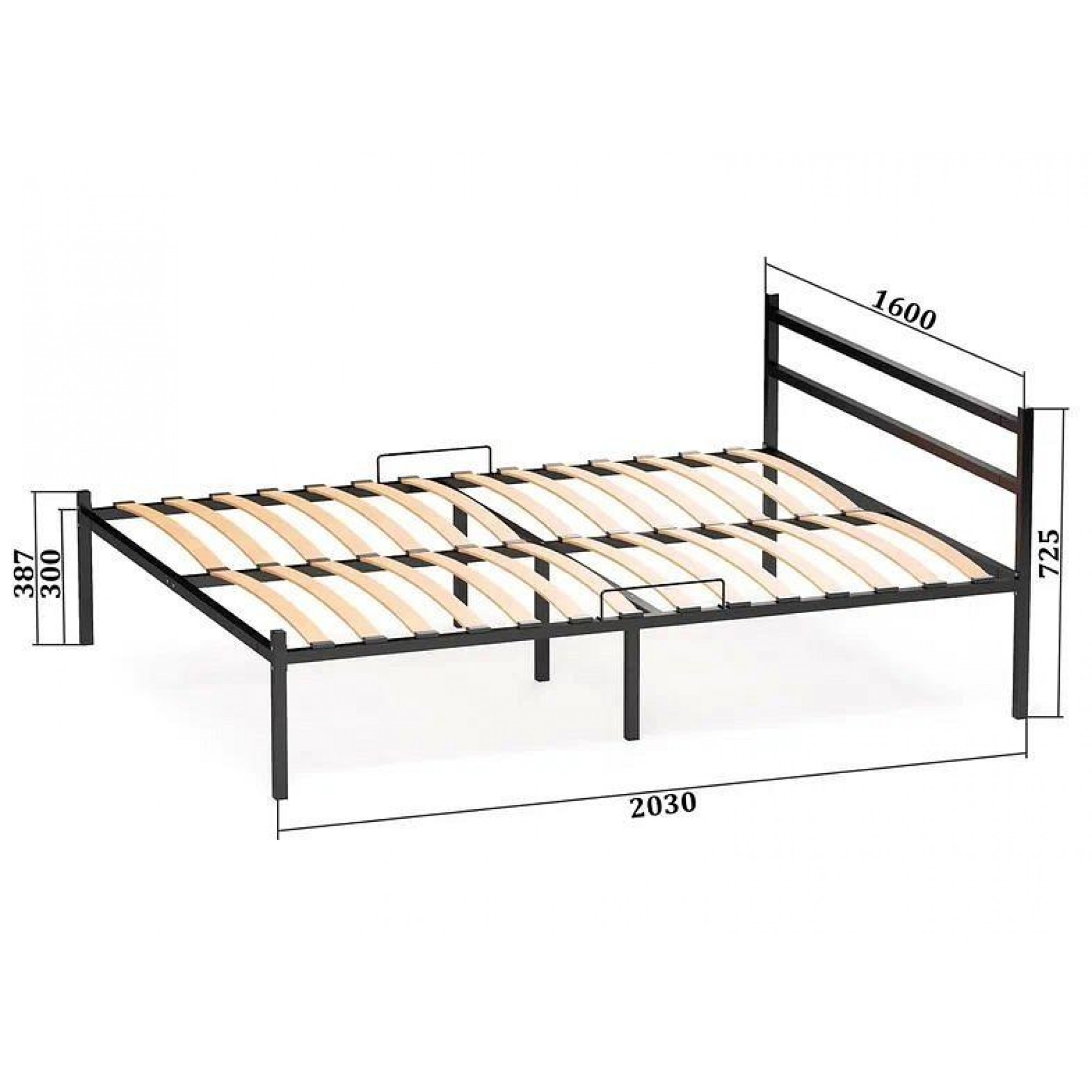 Кровать двуспальная Элимет 2000x1600    ELM_BP-00002059