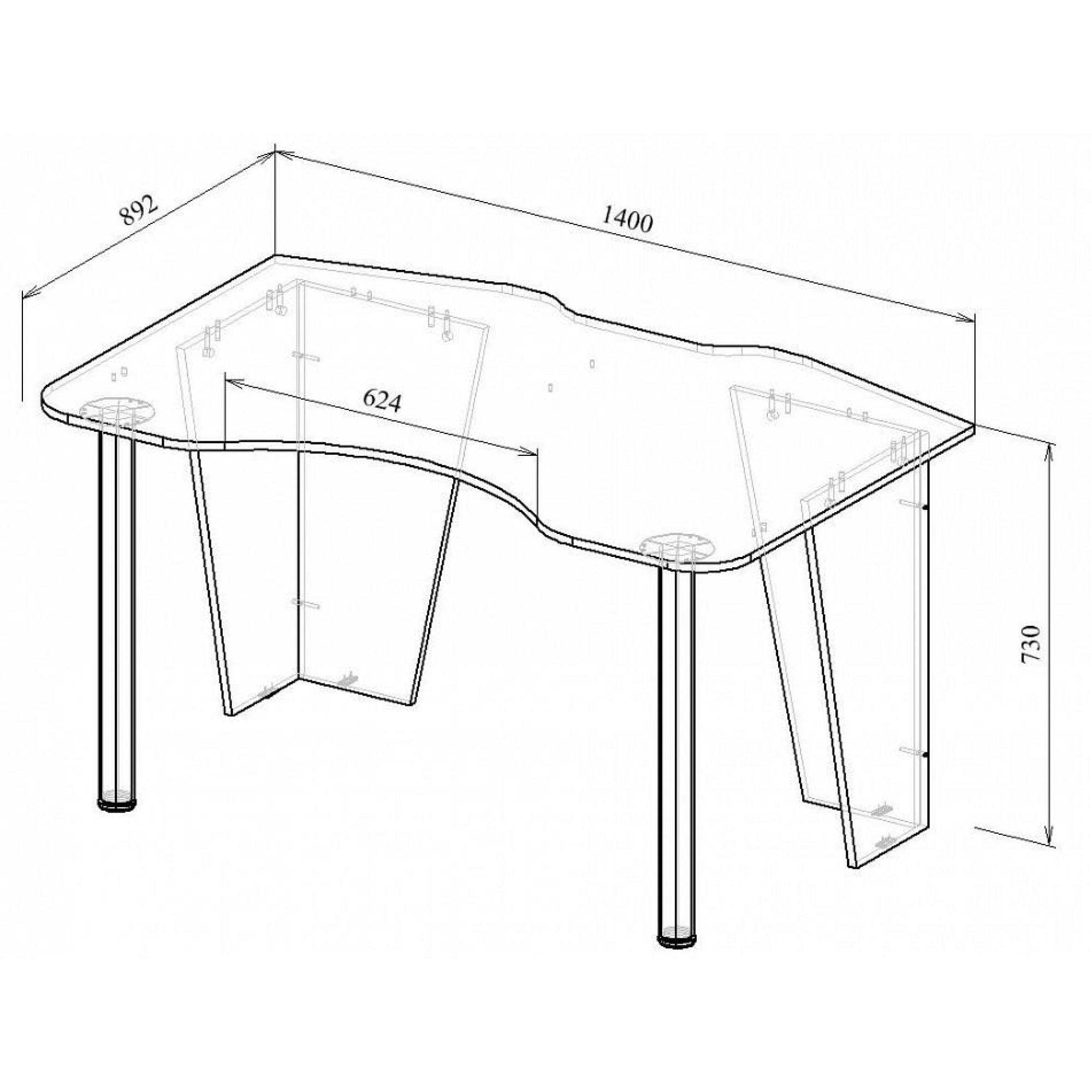 Стол компьютерный Таунт-2    MAS_MST-SIT-02-CHR-CHR-16