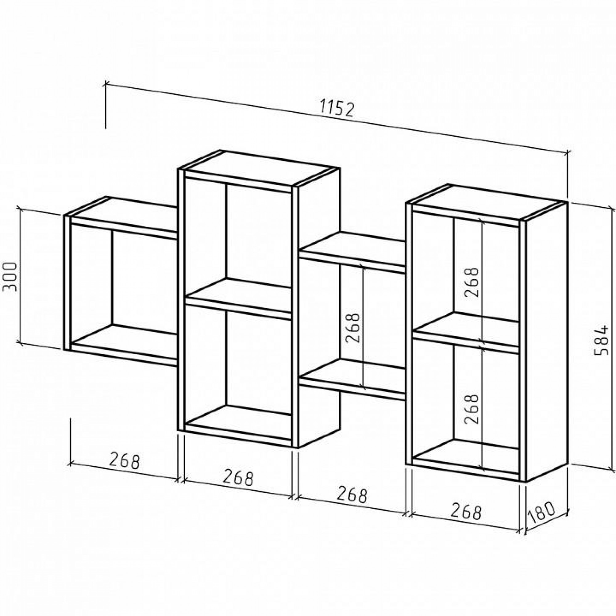 Полка книжная Флэш-12    MAS_PNFL-12-DM