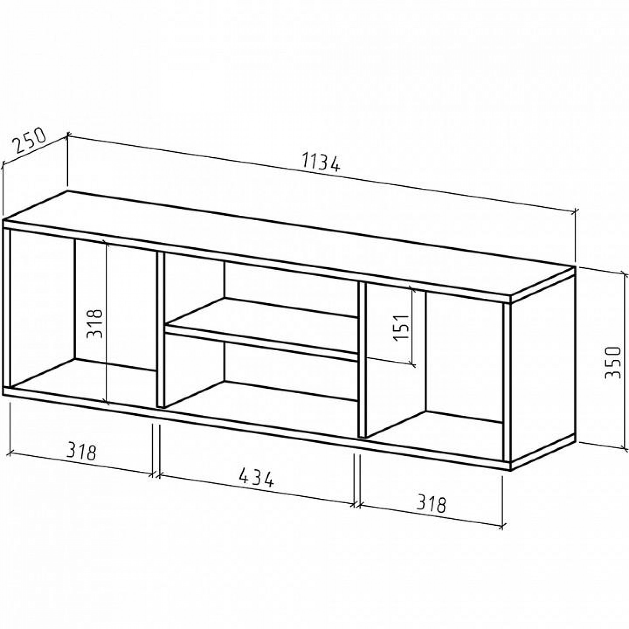 Полка книжная Лаки-2    MAS_PNLA-2-DZ