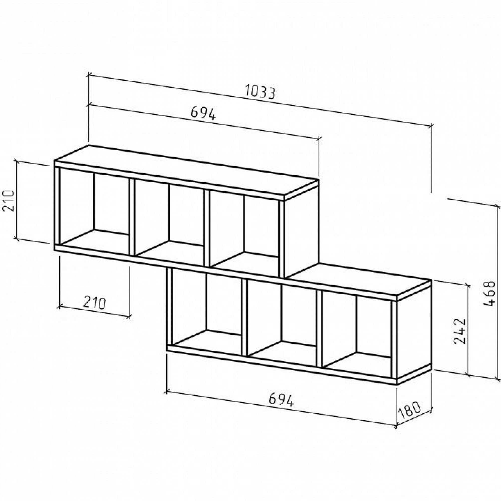 Полка книжная Вайс-4    MAS_PNV-4-DS