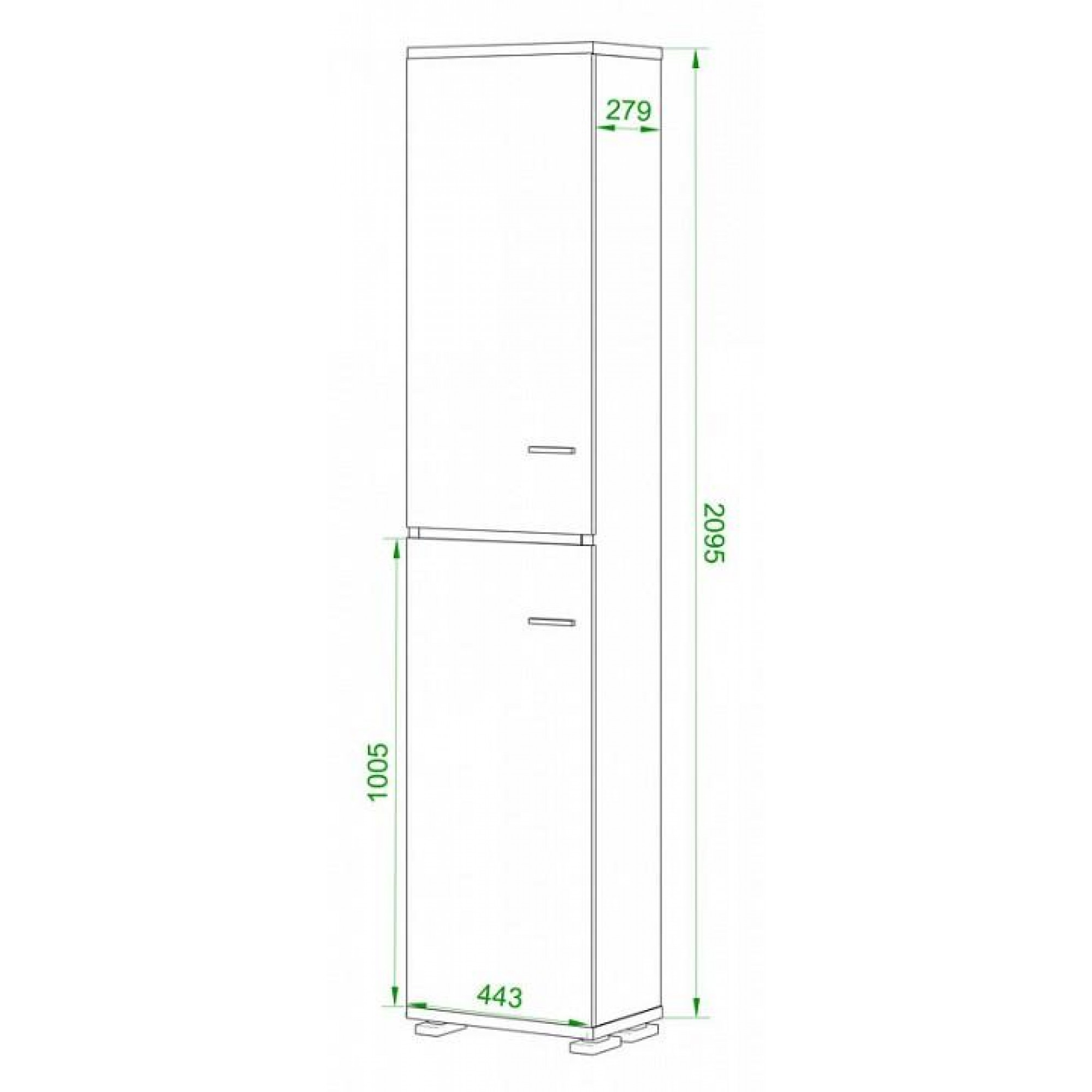 Шкаф книжный Домино ПУ-20-3    MER_PU-20-3_SH