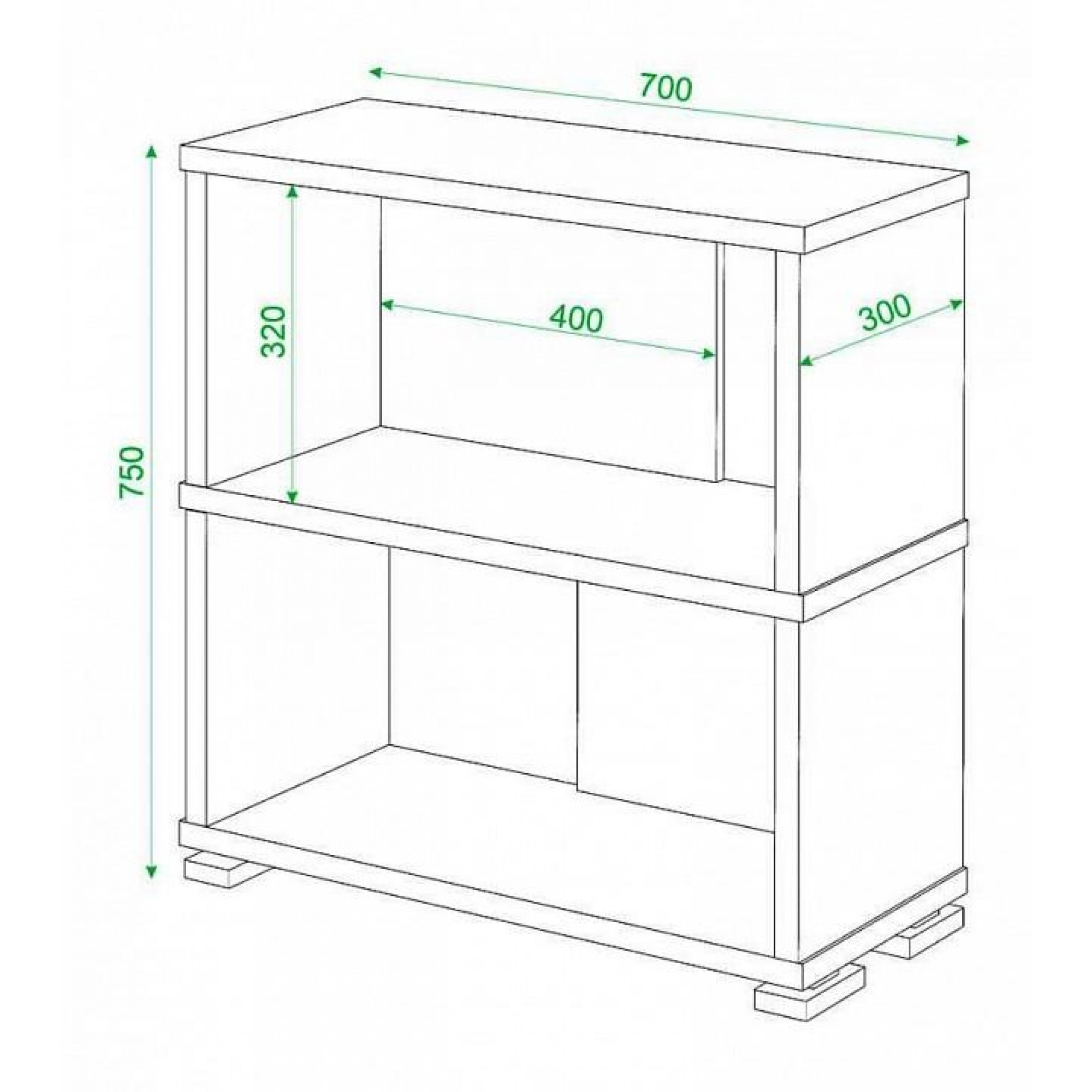 Стеллаж книжный Домино СБ-10_2    MER_SB-10_2_KV