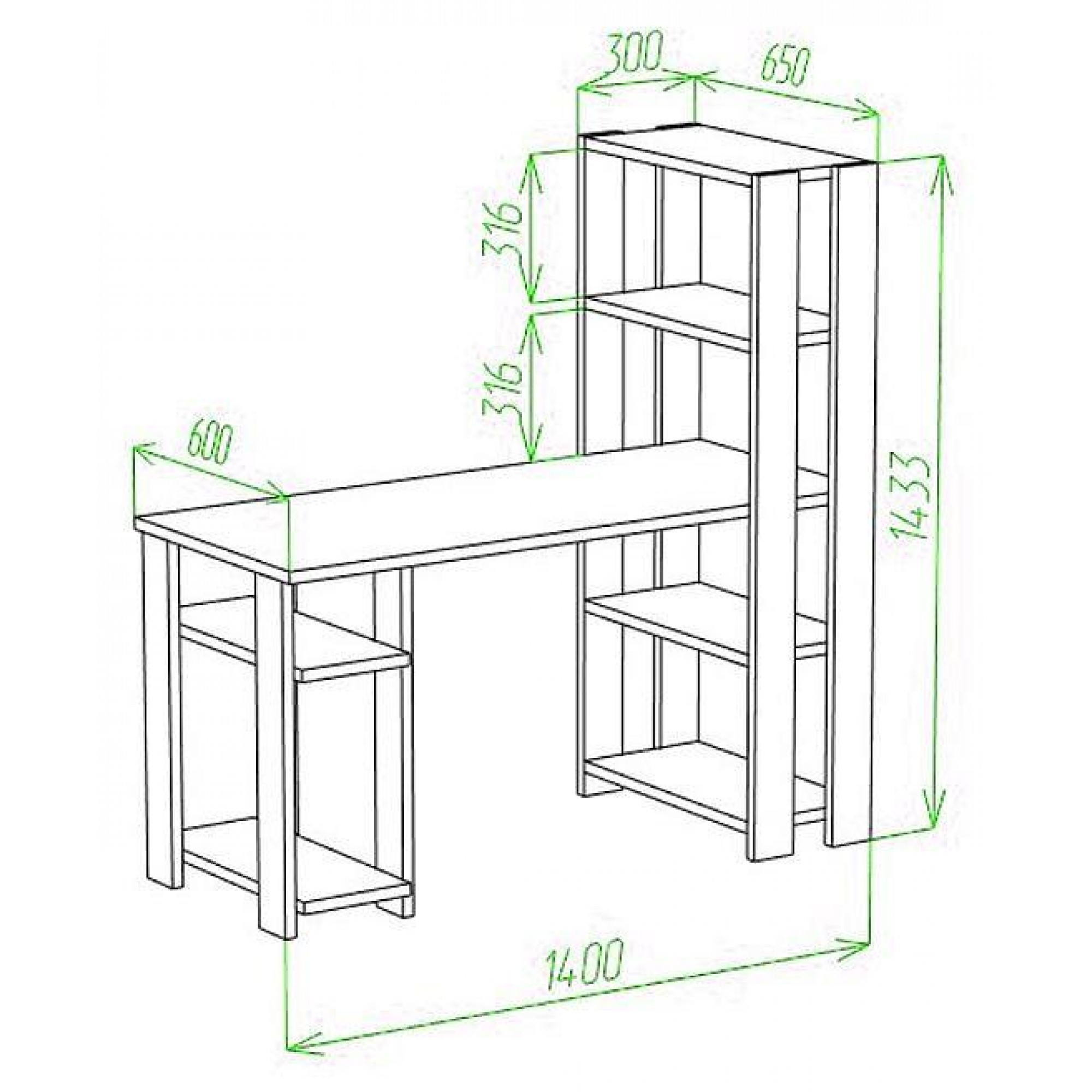 Стол компьютерный Slim СТН-145/140    MER_STN-145-140_KSH_CH