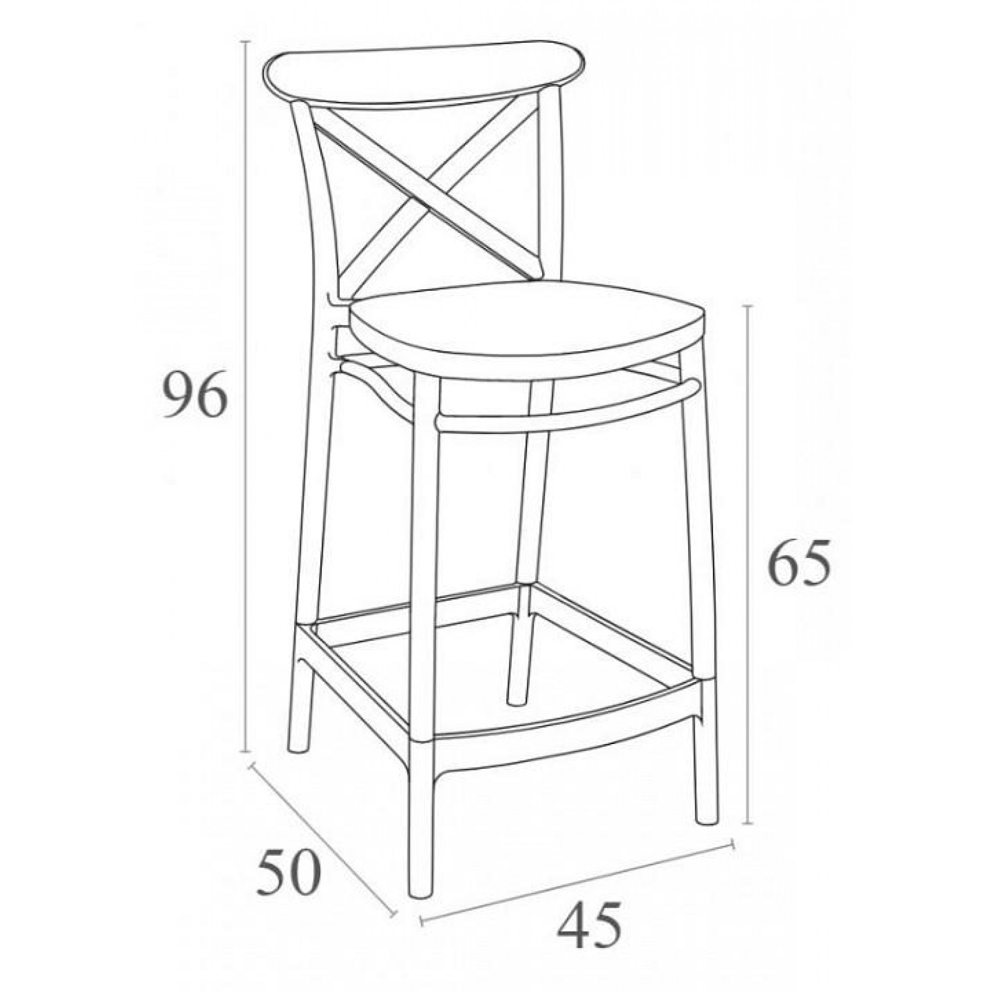 Стул барный Cross    SGD_234-264-9695